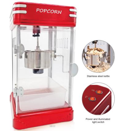 professional commercial retro kettle popcorn maker machine
